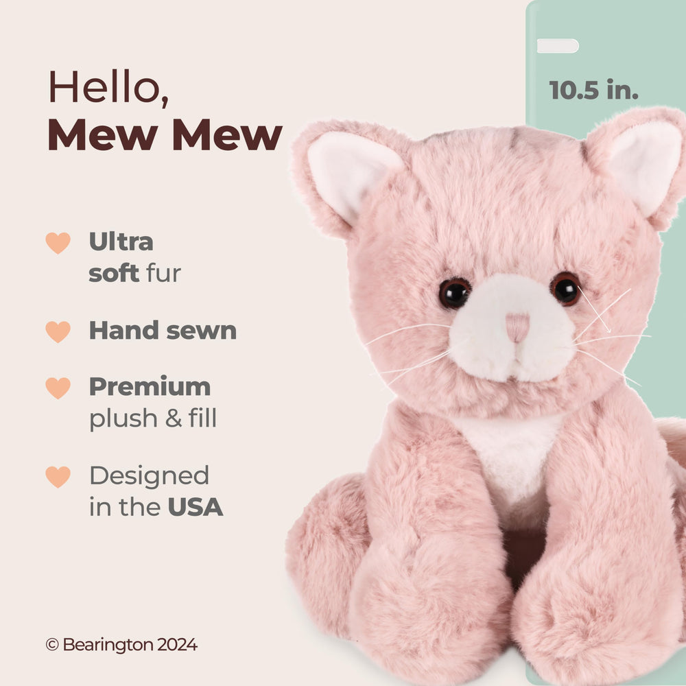 Bearington Mew Mew plush toy 10.5 inches for gentle bedtime snuggles