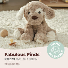 Bearington Pal dog plush 11-inch lifelike face sparks imaginative pretend play.