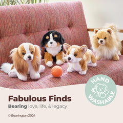 Bearington Queenie Corgi plush sparkling eyes expressive face enhances imaginative play