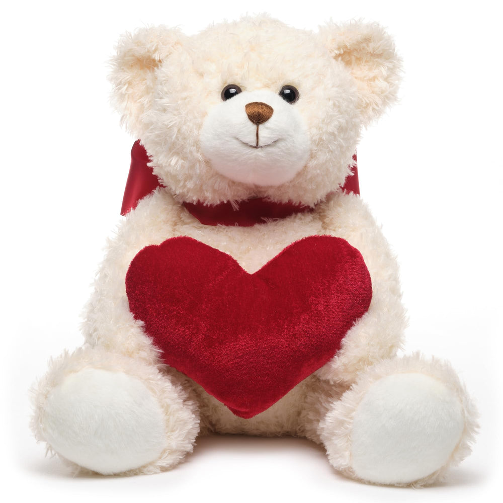 Bearington Remington Teddy Holden Heart, 16-inch cuddle buddy for kids and loved ones.