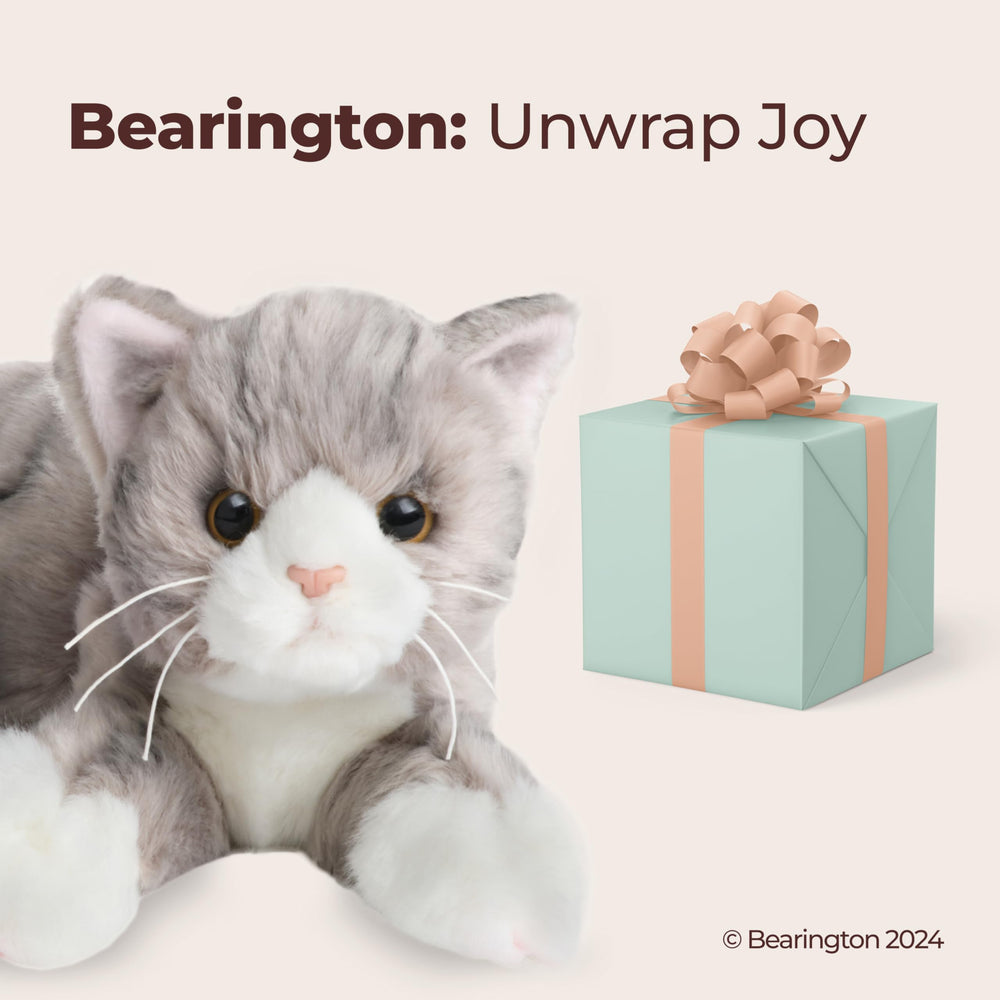 Bearington Socks cat plush ready for bedtime cuddles and quiet companionship.