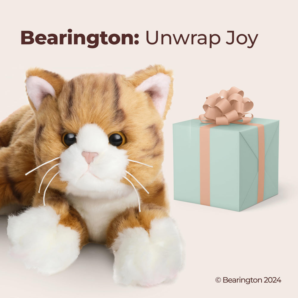 Bearington Tabby Cat Plush bedtime companion perfect for kids' routines