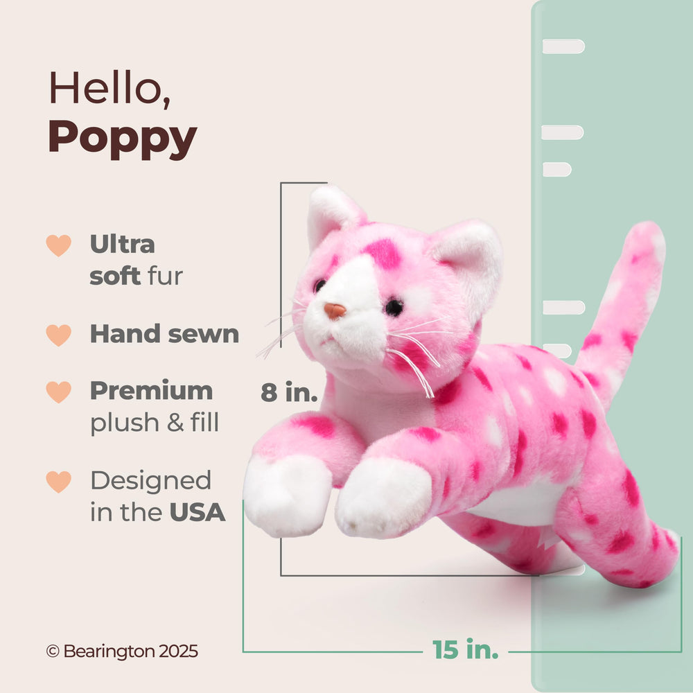 Bearington Valentine Kitty soft plush fabric ideal for travel and on-the-go affection.