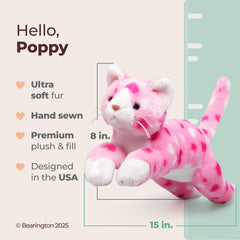 Bearington Valentine Kitty soft plush fabric ideal for travel and on-the-go affection.