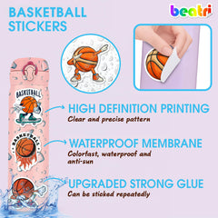 BEATRI basketball stickers on laptop for crisp, high-definition prints
