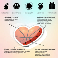 BEATRI basketball stickers on skateboard for bold surface decor and grip