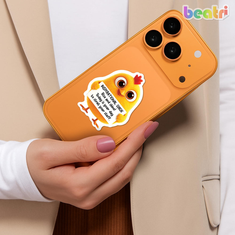 Beatri chicken sticker design 07 on phone case, UV-resistant color