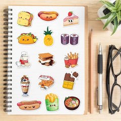 BEATRI cute food stickers skateboard design showing vibrant, scratch-resistant charm