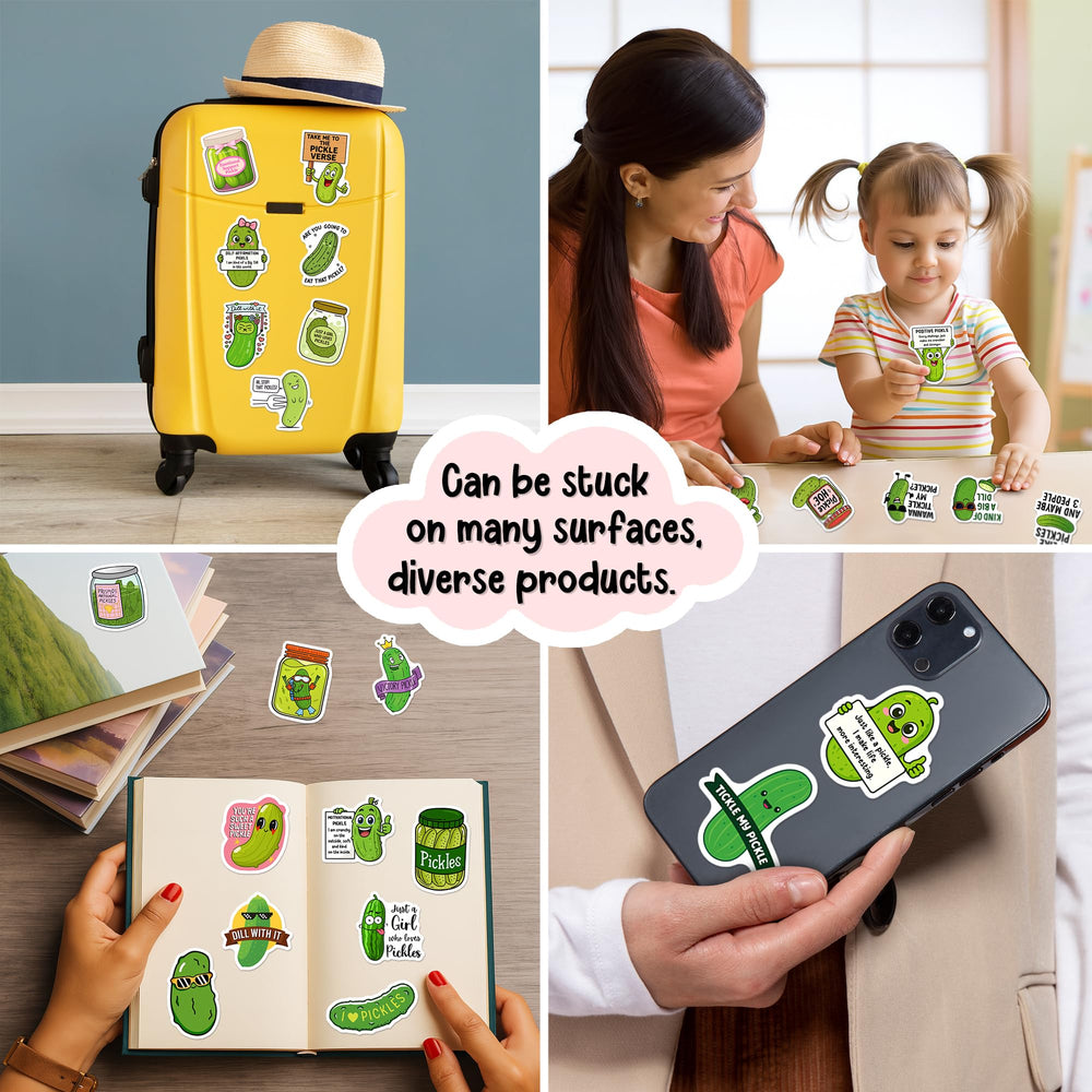 Beatri Pickle Stickers on travel mug brighten your on the go look