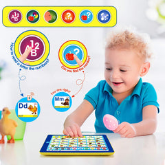BEAURE tablet side view showing compact, kid-friendly size for small hands.