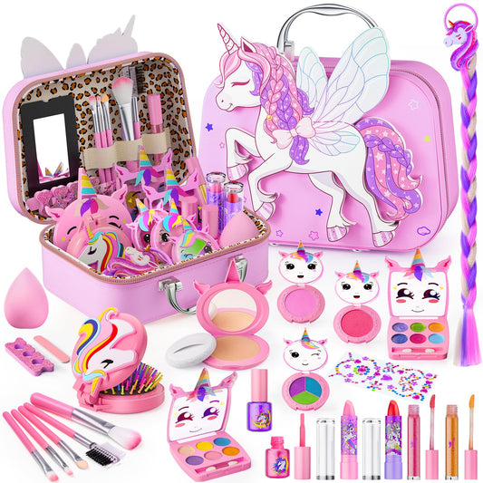 Beayuck flying horse storage case keeps makeup organized for kids.