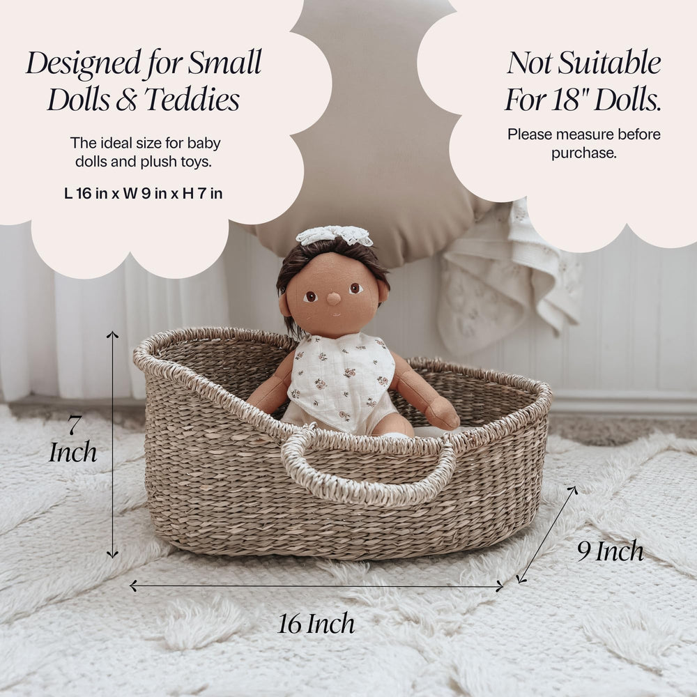Luxurious cotton mattress in BEBE BASK cushions dolls securely during naps