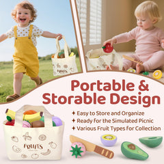 Beberolen wooden orange cutting toy enhances fine motor skills during pretend cooking.