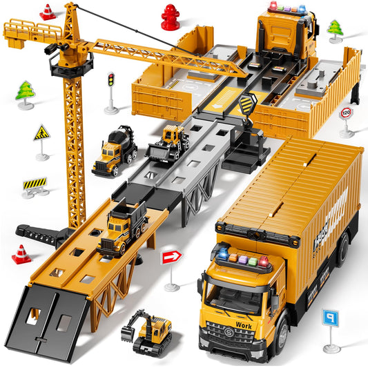 Beby Buty Carrier Truck Race Track imageβlarge transport truck boosts creative construction play.