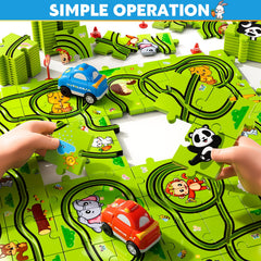 Beby Buty puzzle track car set road signs guide imaginative race layouts.