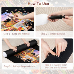 Becko US black felt puzzle mat surface sized 51 by 33.9 inches.