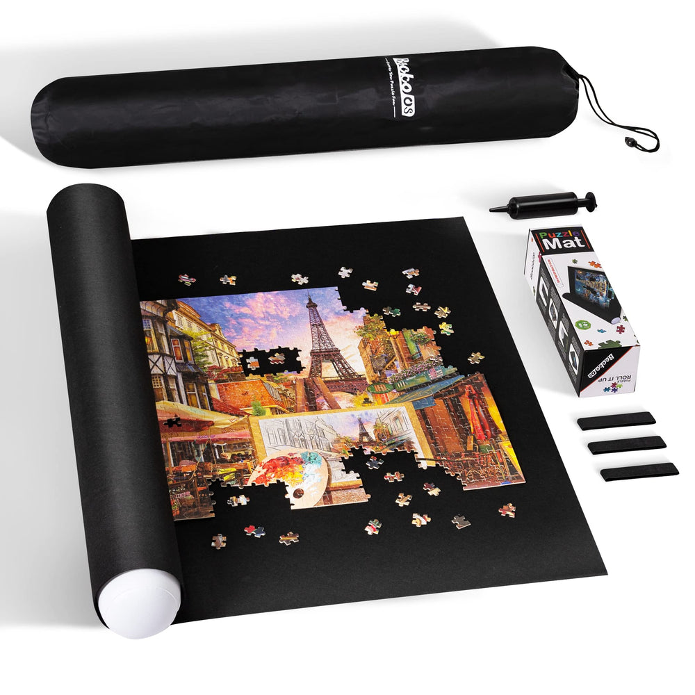 Becko US puzzle mat roll with pump for easy storage between sessions.