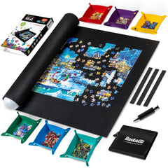 Becko US puzzle mat roll-up with six trays for organized play