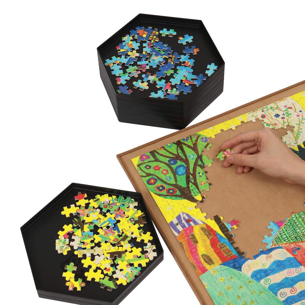 Becko US sorting trays aid easy transport to puzzle meetups.