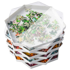 Becko US stackable puzzle trays with lid keep pieces organized and portable