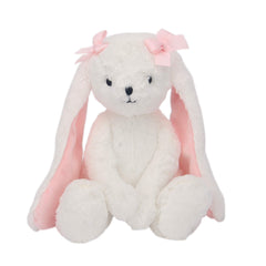 Bedtime Originals Snowflake plush bunny in full-length cuddle form for gentle bedtime cuddles.
