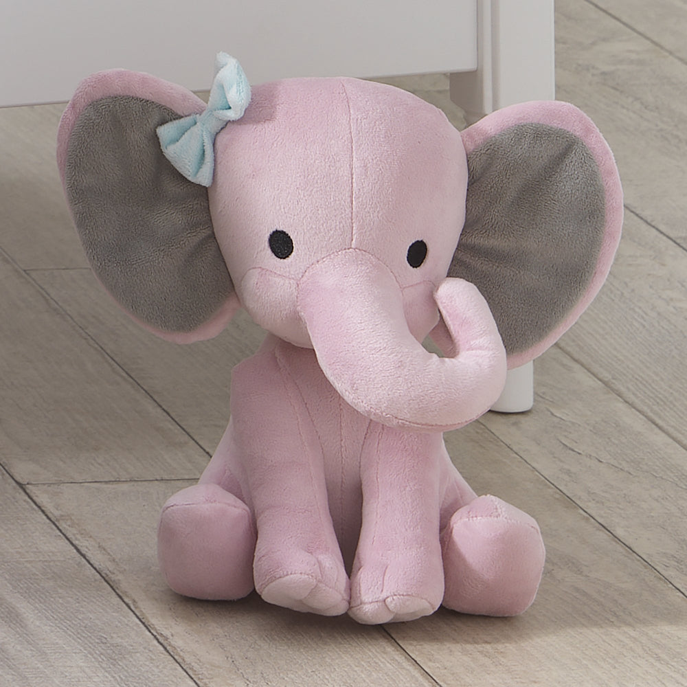 Bedtime Originals Hazel blue bow detail, plush elephant ready for cuddles and play