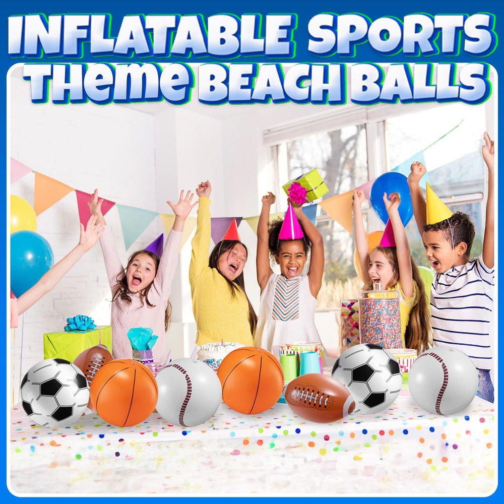Bedwina 12-piece sports beach ball set for vibrant party decorations.