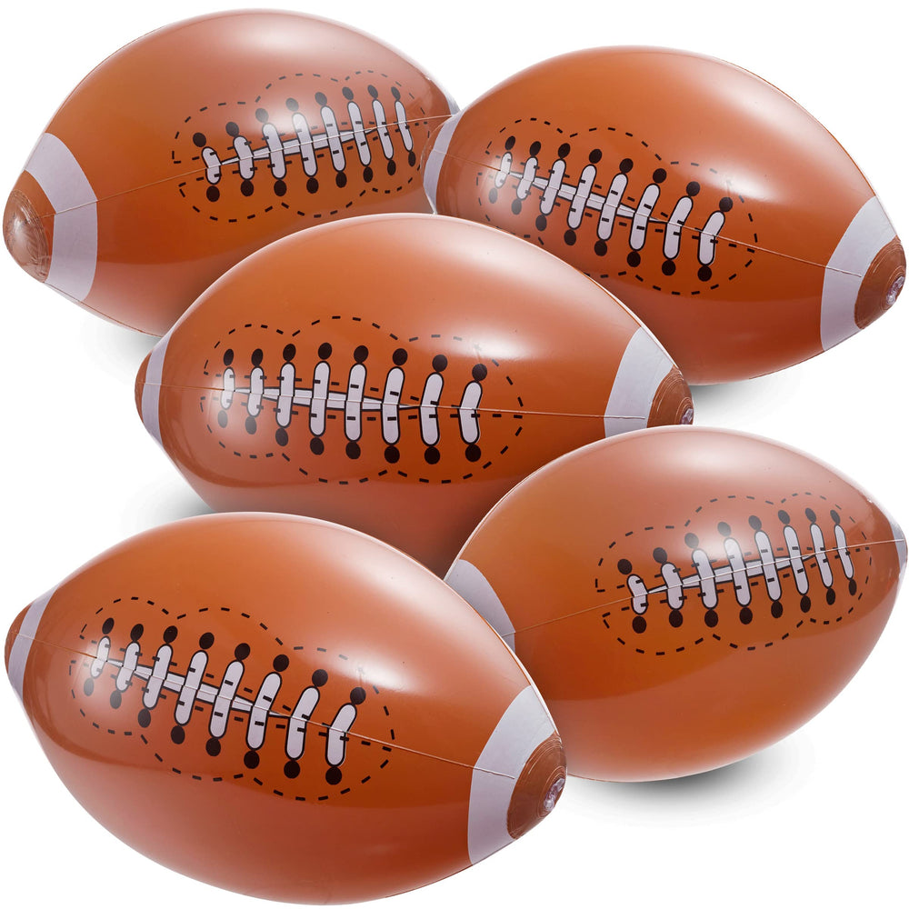 Bedwina 12-pack inflatable footballs ready for 16-inch play and party décor.