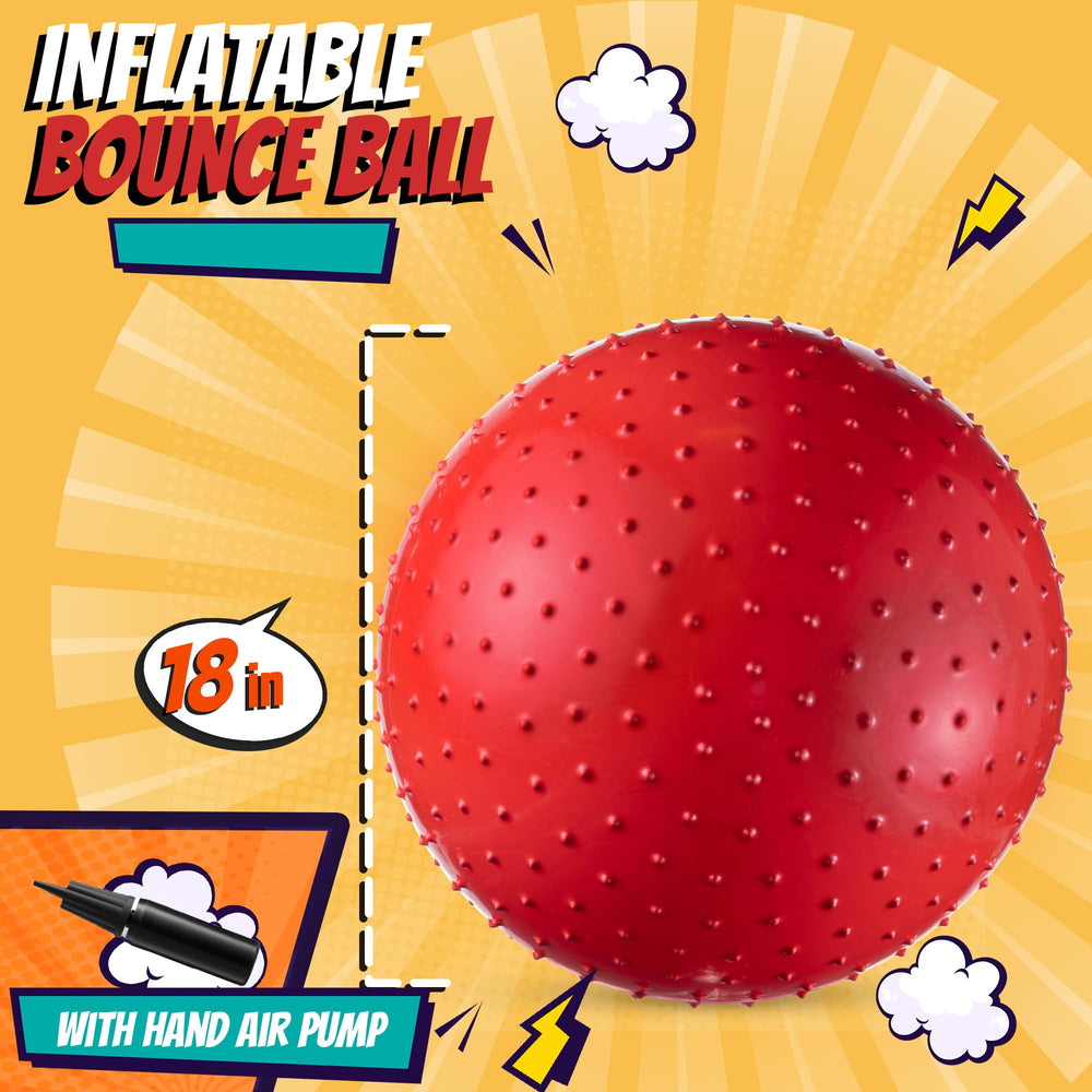 Bedwina red 18 inch knobby sensory ball for bright outdoor play.