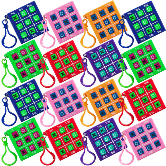 Bedwina 24-pack tic tac toe keychain set for travel and prizes