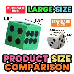 Bedwina foam dice orange, 1.5-inch, large and easy to handle