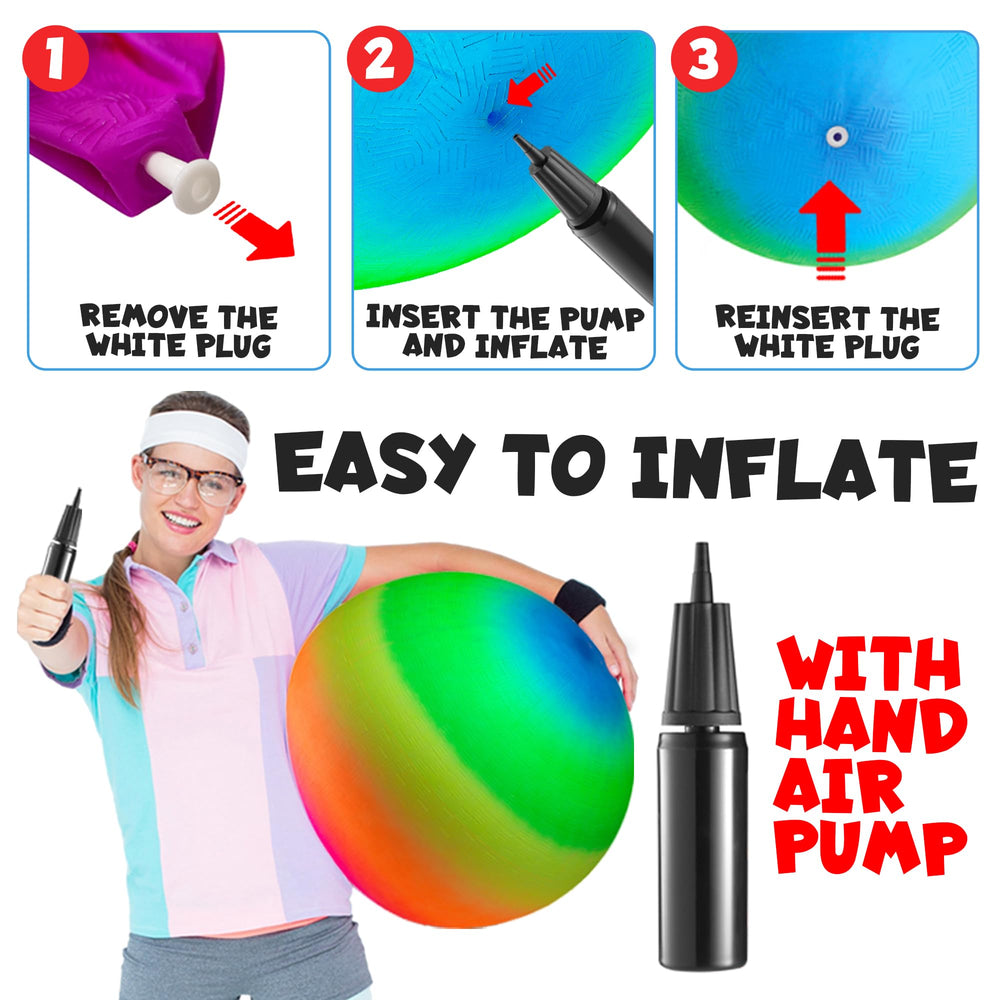 Bedwina giant kickball in rainbow colors ideal for backyard games.