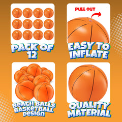 Bedwina inflatable basketballs pack of 12 for beach party decor
