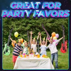 Bedwina inflatable guitar neon green enhances karaoke nights and performances