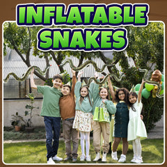 Bedwina inflatable snakes fitting a safari themed outdoor party setup
