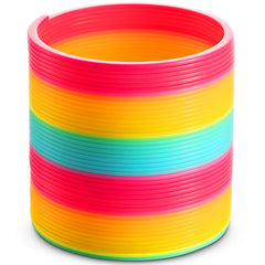 Bedwina jumbo rainbow spring coil on stairs for active, imaginative play.