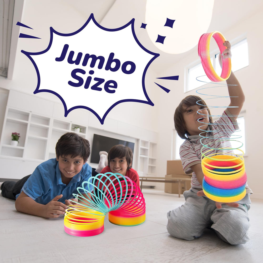 Bedwina rainbow spring coil family play indoors for shared fun.