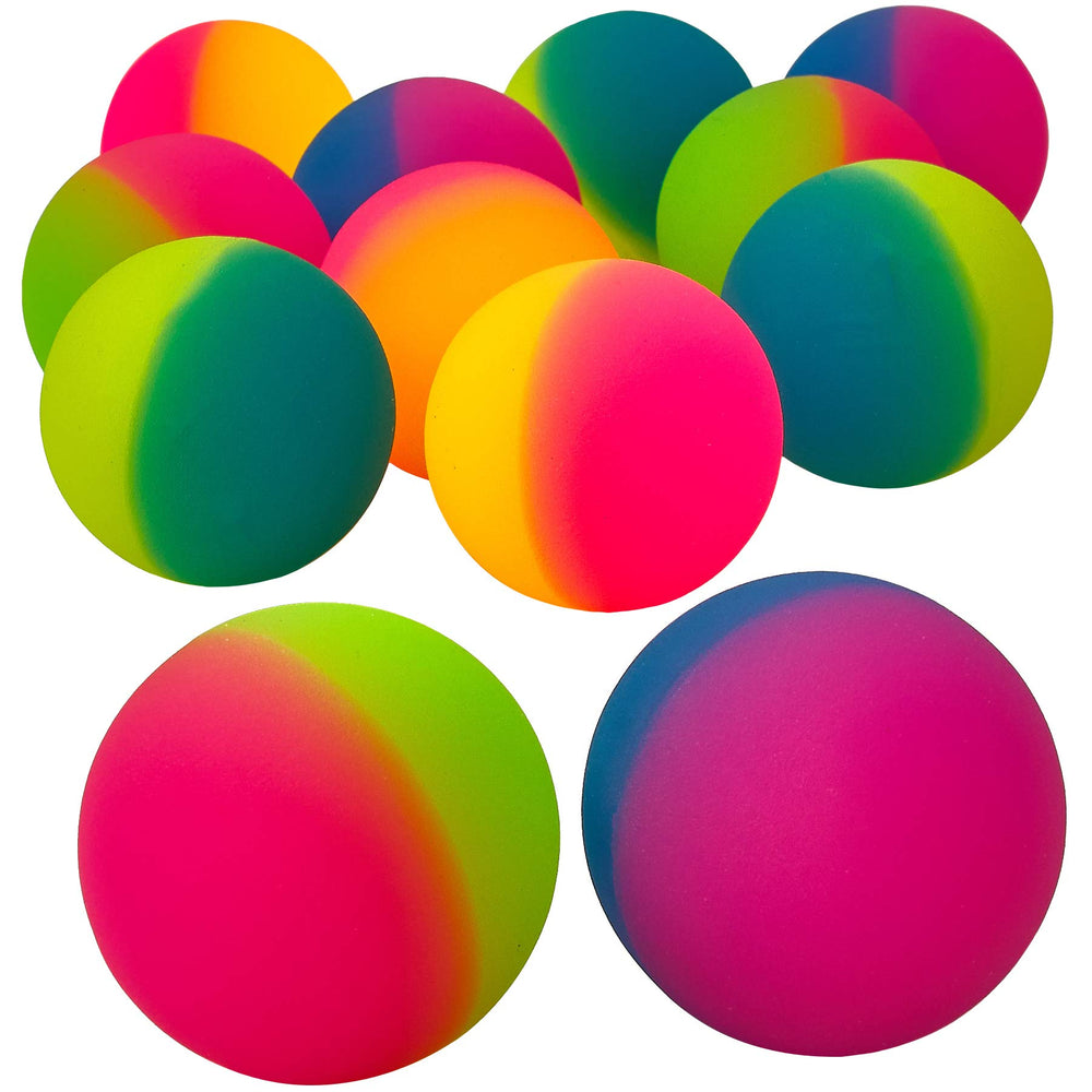 Bedwina jumbo bouncy ball pack in neon colors for party favors and prizes.