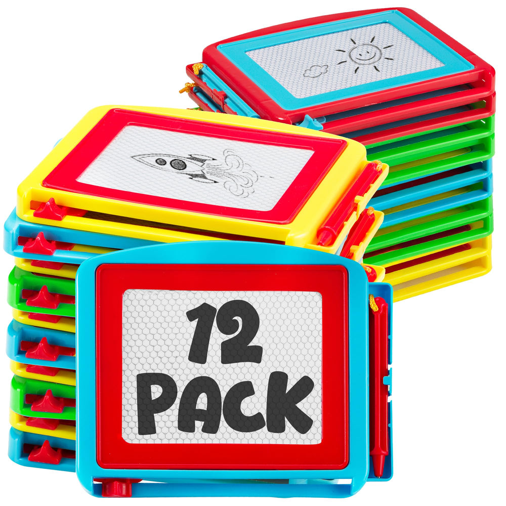 Bedwina magnetic drawing board pack of 12 in bright colors for creative play
