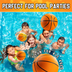 Bedwina mini basketball floats on water for pool party fun.