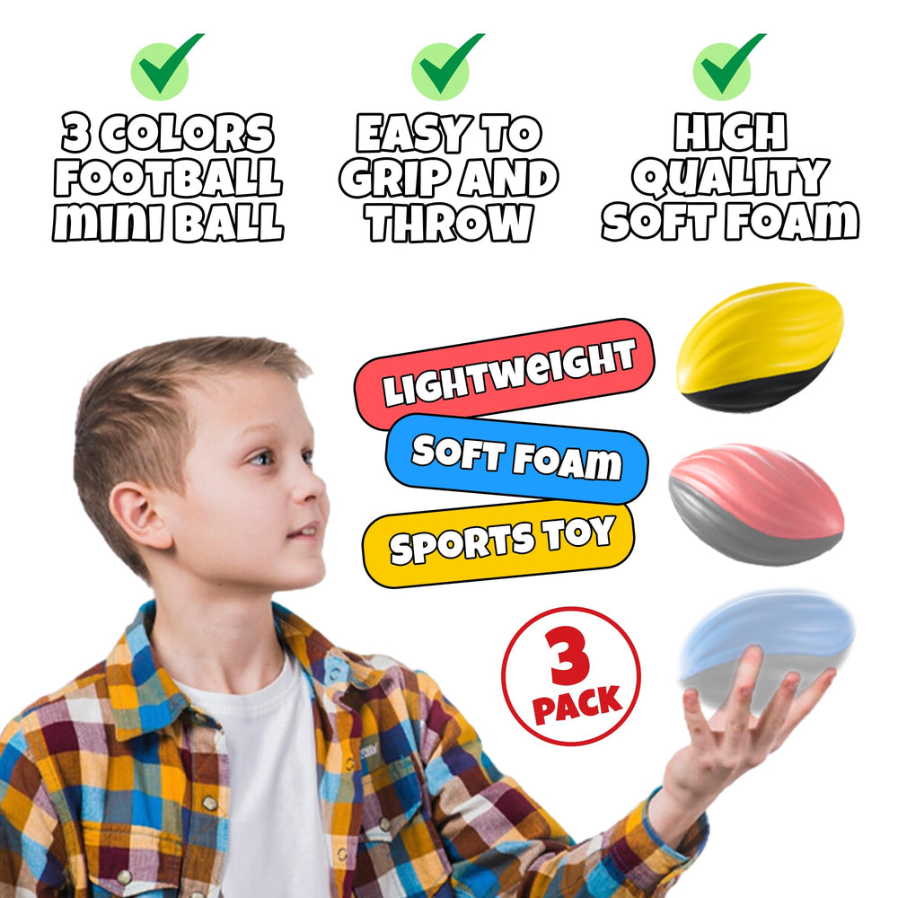 Bedwina mini foam football yellow and black, soft indoor toy.