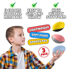 Bedwina mini foam football yellow and black, soft indoor toy.