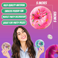 Bedwina plush donut brown tones with sprinkles, soft durable plaything for kids.