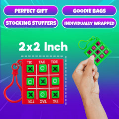 Bedwina rotating-blocks tac tac toe keychain in bright colors