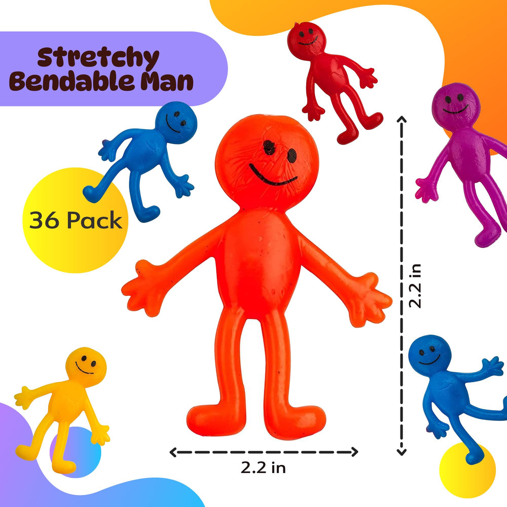 Bedwina Stretchy Bendable Man close-up of the smiley face for tactile fun and focus.