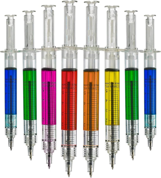 Bedwina syringe pens bulk 24-pack neon colors for classroom fun and gifting.