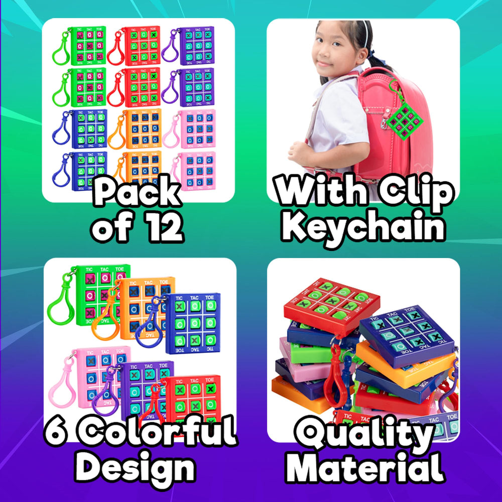 Bedwina travel-size tic tac toe keychain 2in for quick rounds on the go