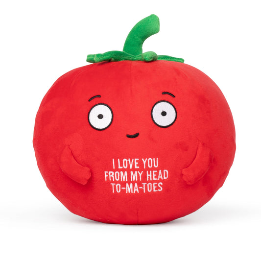 Bee! Big Tender Tomato Plushie held for cozy hugs and comfort.