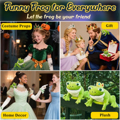 Beeadore frog plush includes a metal sheet for secure attachment to clothing.