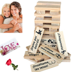 Beecotox blocks tower game for couples in packaging, ideal for romantic gifts.